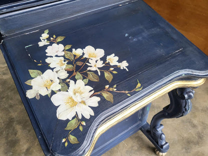 Vintage 20thC painted small Davenport desk bureau