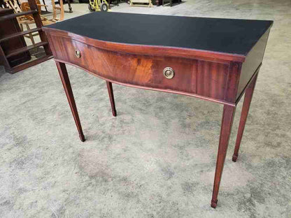 Antique repro mahogany serpentine sideboard serving table drawer fluted legs