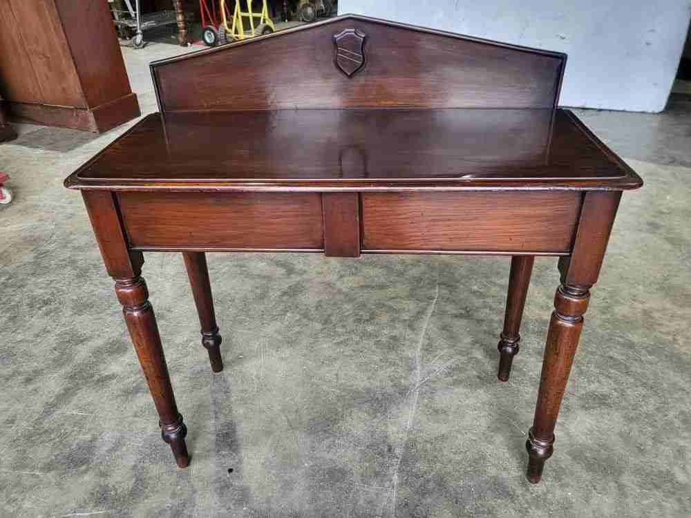 Antique Edwardian small console hall table desk drawer