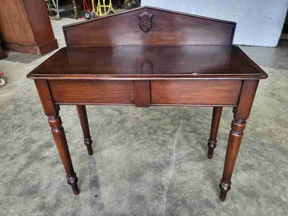 Antique Edwardian small console hall table desk drawer