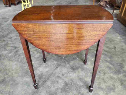 Antique repro small Drop leaf side end occasional table drawer tapered legs