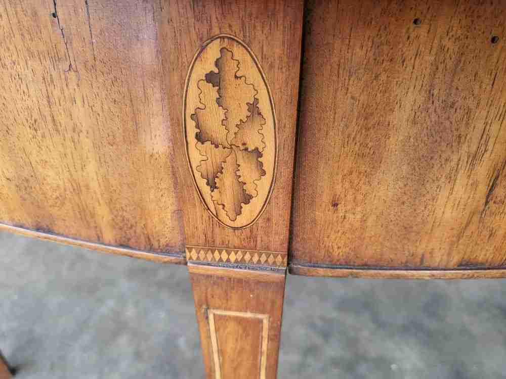 Antique Edwardian inlaid gate leg drop leaf occasional dining table
