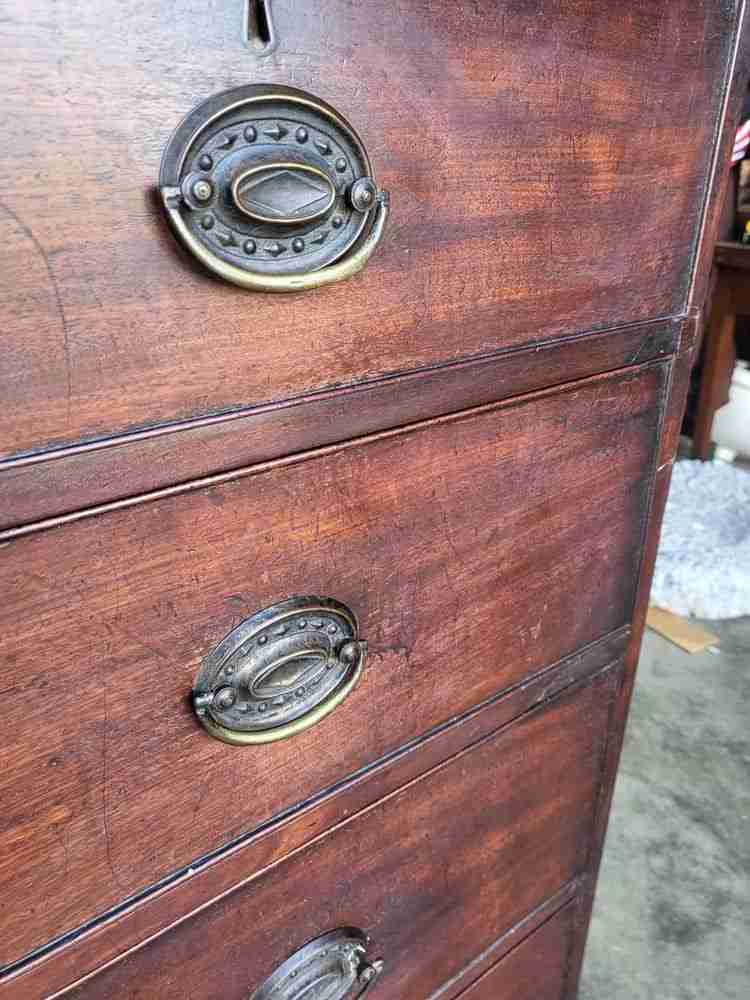 Antique Georgian 2 over 3 chest of drawers splayed legs