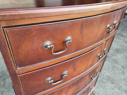 Antique repro small bow front chest of 4 drawers