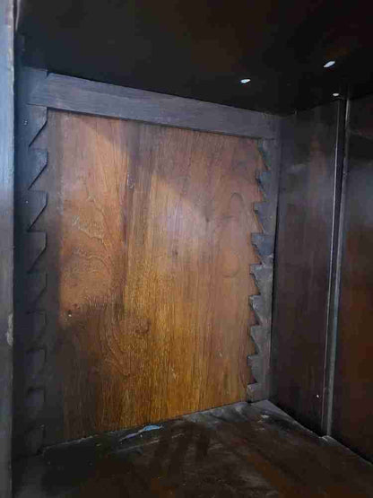 Antique Victorian large glazed bookcase cabinet cupboard drawers