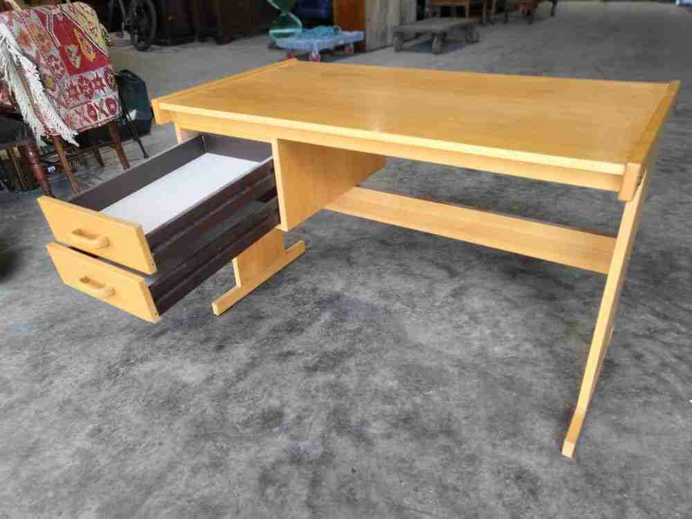 Modern small single pedestal  2 drawer writing desk