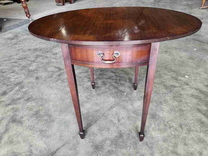 Antique repro small Drop leaf side end occasional table drawer tapered legs