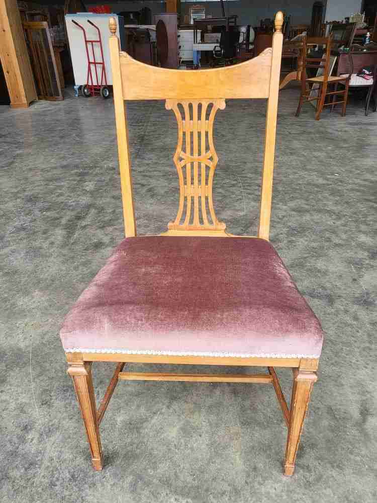 20thC square legs rose fabric bedroom bathroom chair