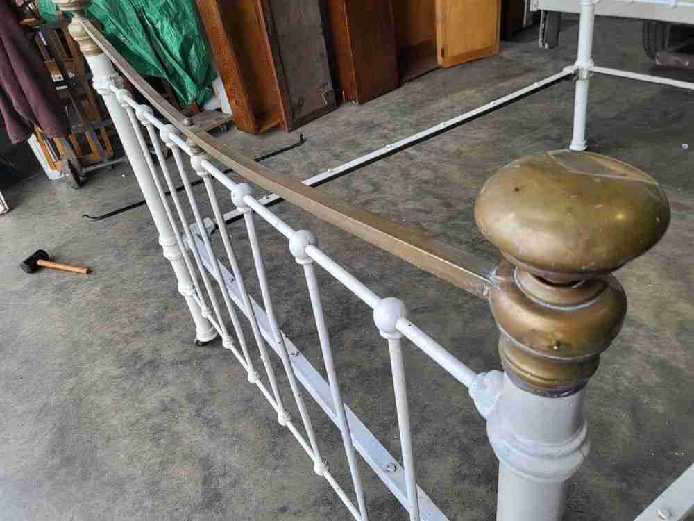 Antique Victorian cast iron double bed frame