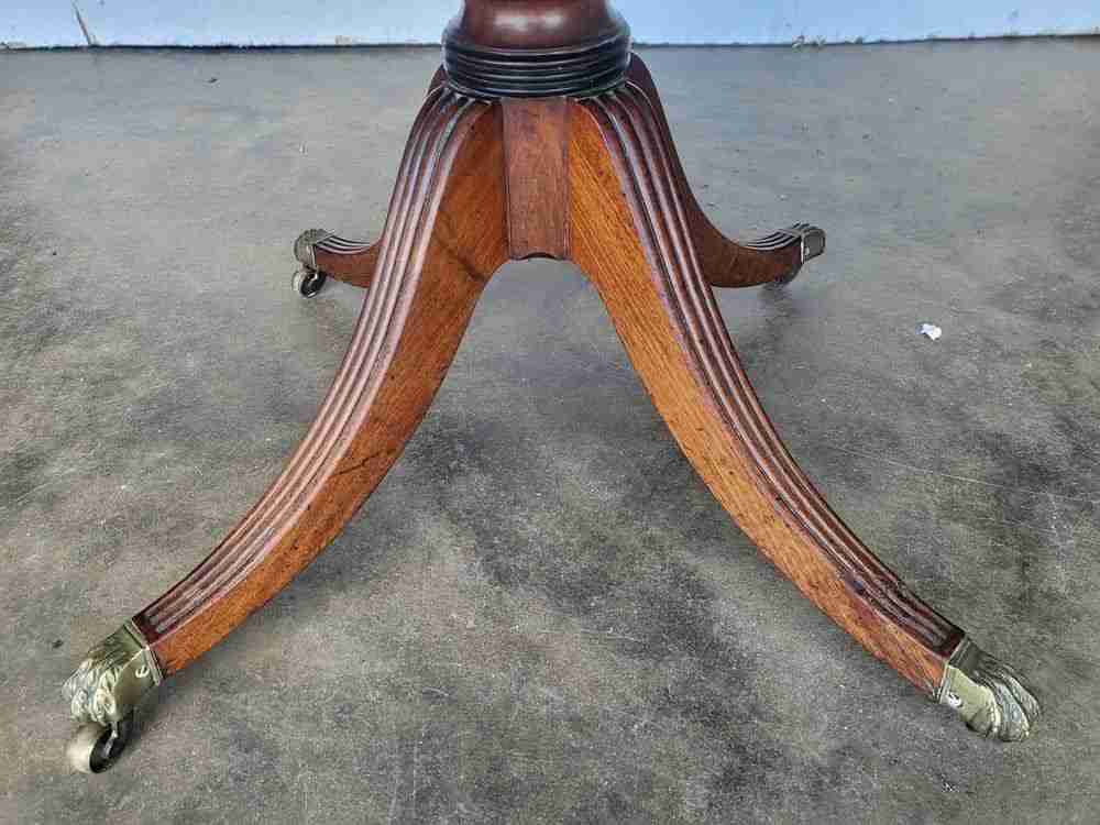 Antique Georgian pedestal drop leaf occasional dining table drawers