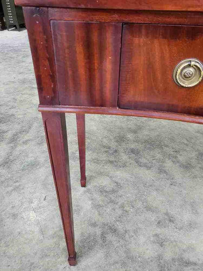Antique repro mahogany serpentine sideboard serving table drawer fluted legs