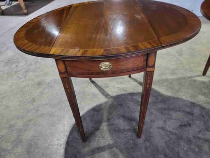 Pair two antique repro Pembroke side inlaid occasional dining tables PRICE x 1