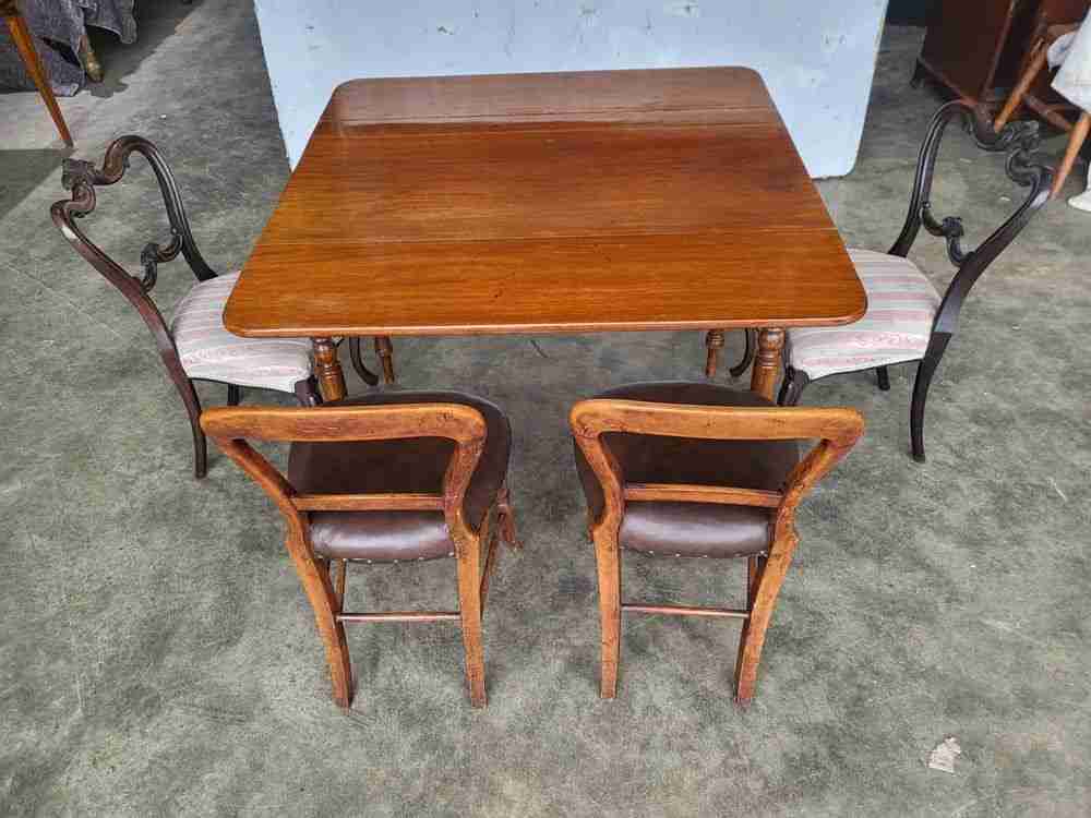 Antique drop leaf Pembroke dining occasional table drawer seat 6