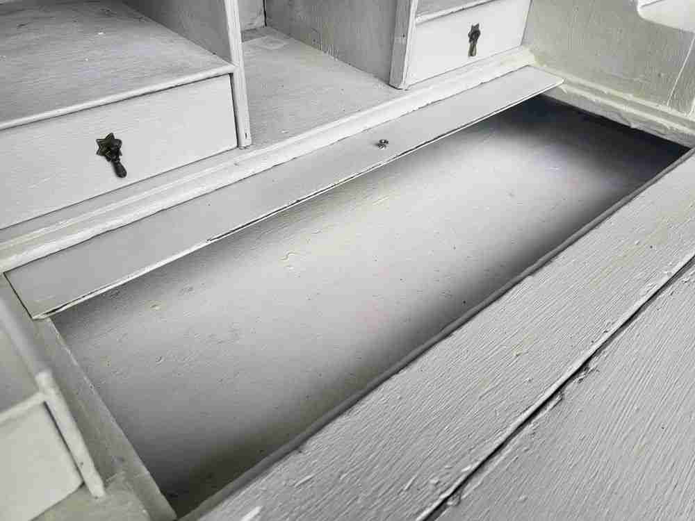 Antique Georgian painted white bureau desk dressing table 10 drawers