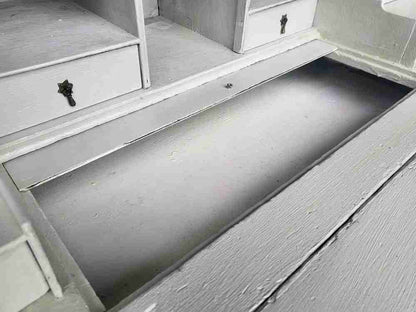 Antique Georgian painted white bureau desk dressing table 10 drawers