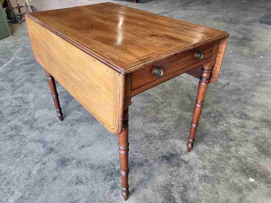 Antique inlaid Pembroke drop leaf dining occasional  table