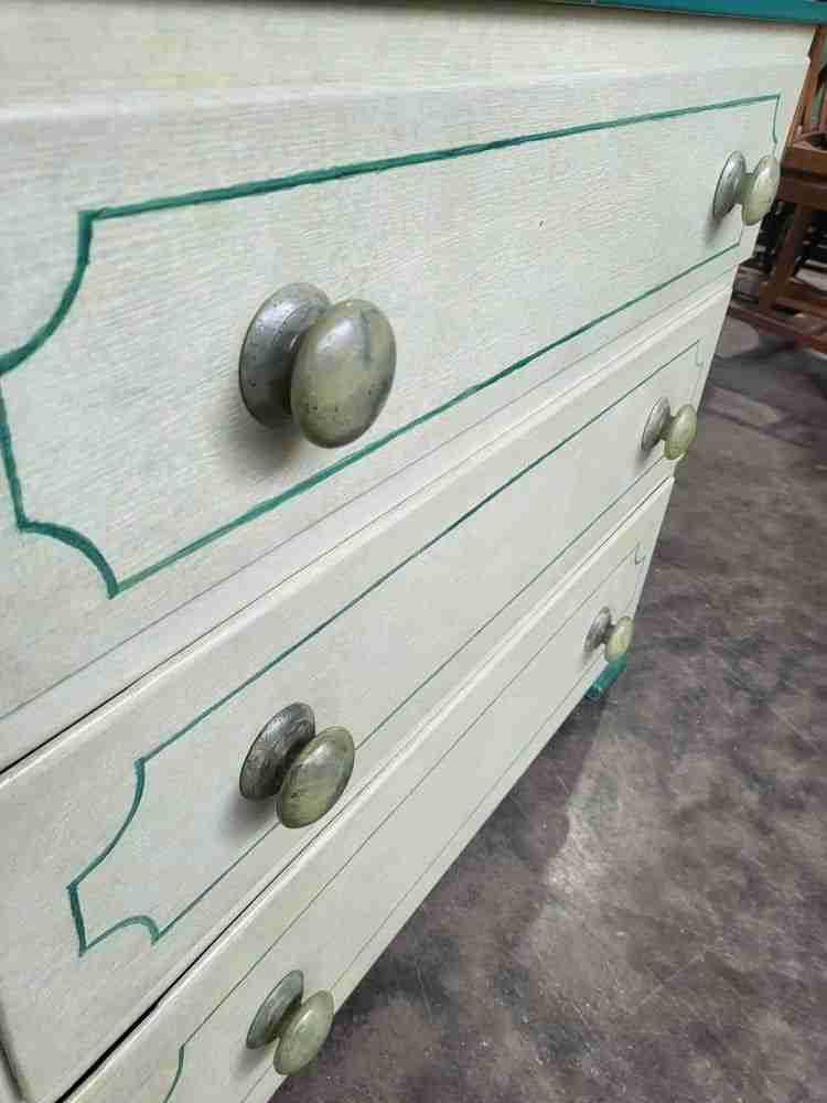Antique Victorian painted small low chest of drawers
