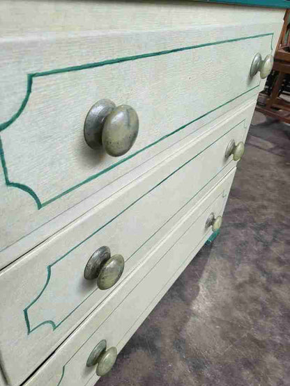 Antique Victorian painted small low chest of drawers