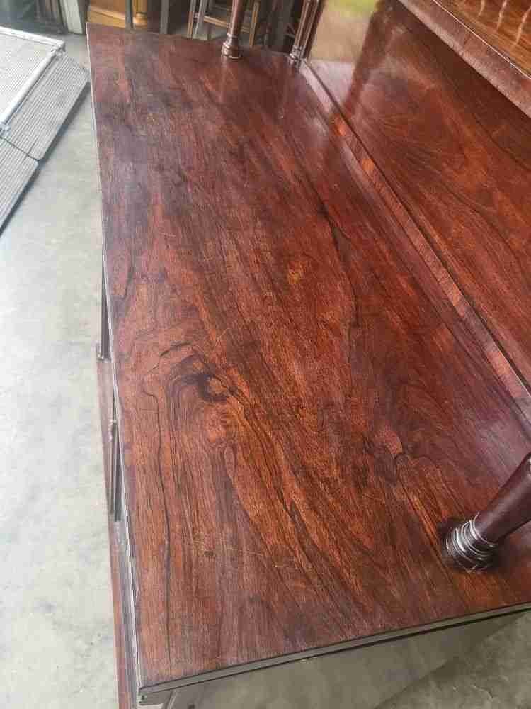 Antique Victorian small rosewood chiffonier sideboard glazed doors gallery