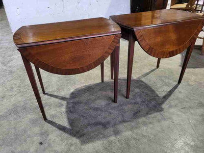Pair two antique repro Pembroke side inlaid occasional dining tables PRICE x 1