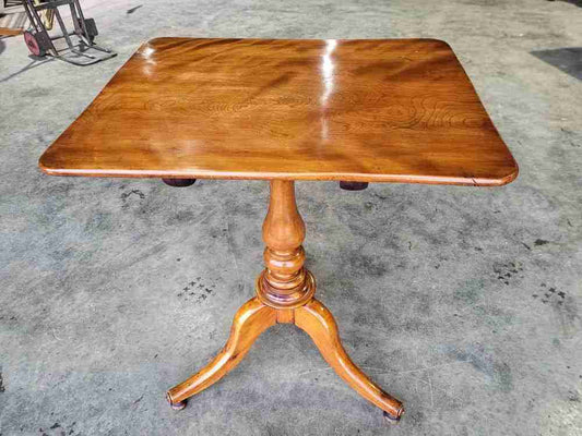 Antique small square tilt top occasional side end dining table