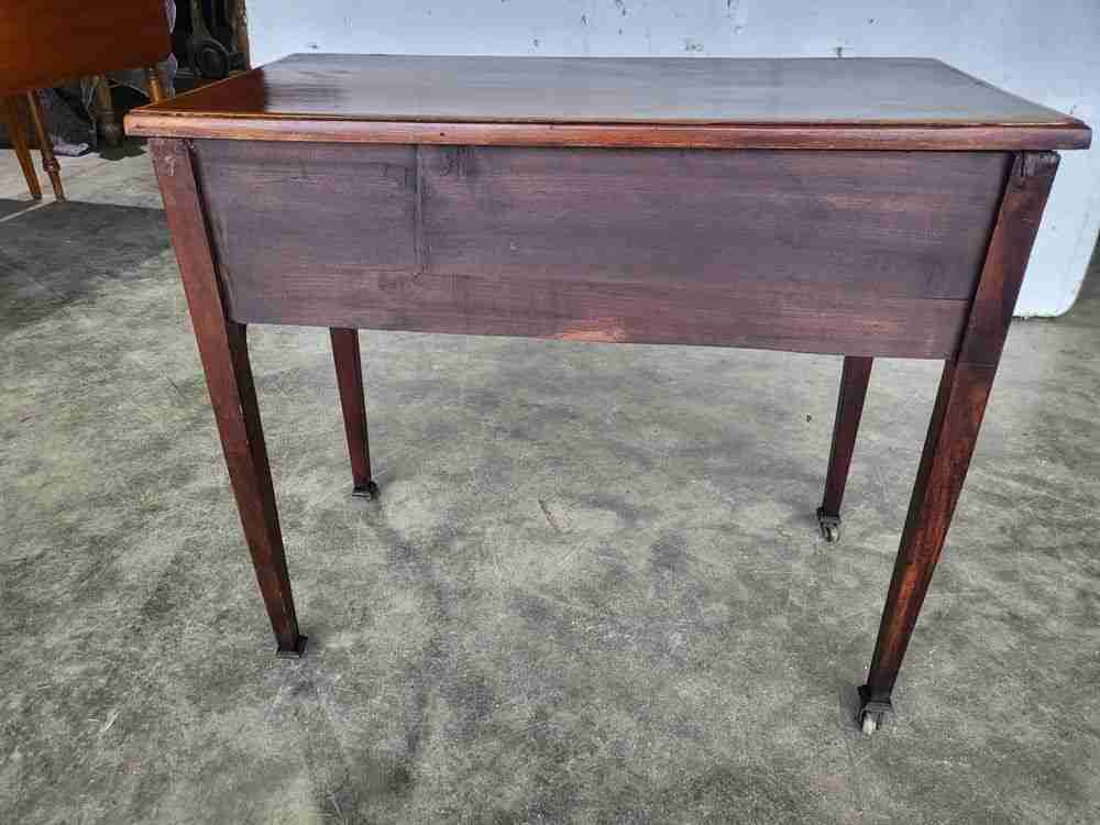 Antique Edwardian inlaid small single drawer hall serving table