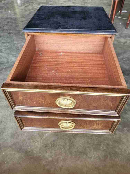 Antique Edwardian side end lamp table 2 drawers tapered legs