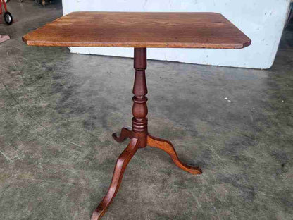 Antique small square tilt top side end lamp occasional table