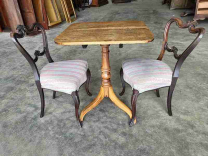 Antique Georgian square tripod occasional side dining table