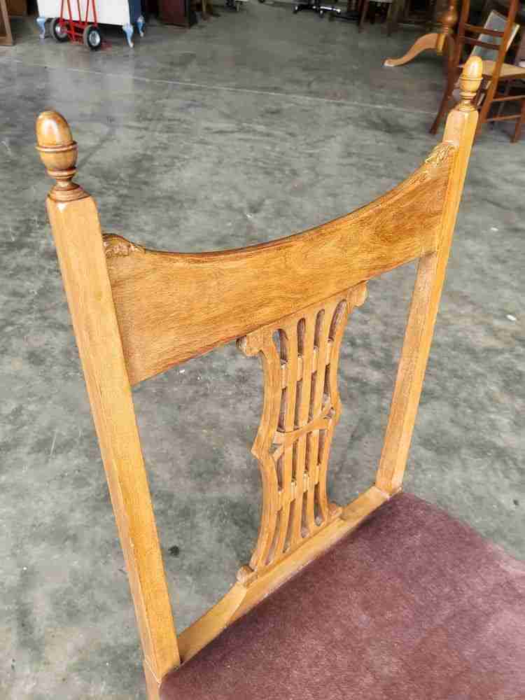 20thC square legs rose fabric bedroom bathroom chair