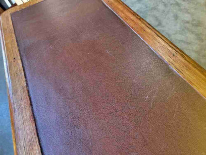Antique Victorian 2 drawer hall serving side table turned legs