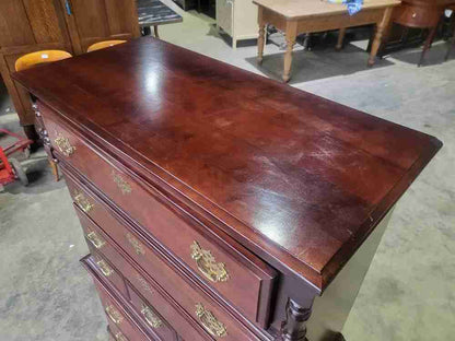 Antique repro tall 4 over 2 chest of drawers chest on chest