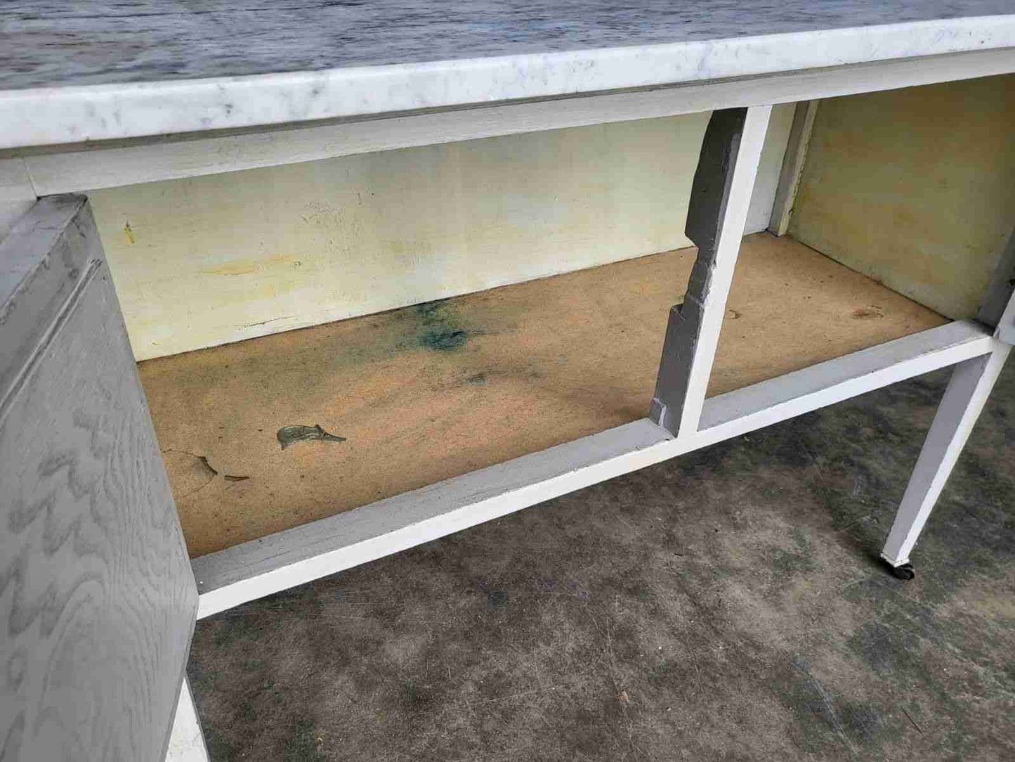 Antique Edwardian marble 2 door washstand painted cupboard