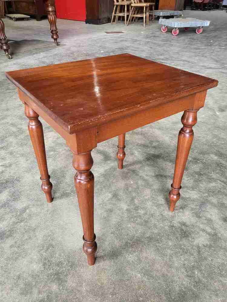Pair two antique Victorian square side end lamp tables