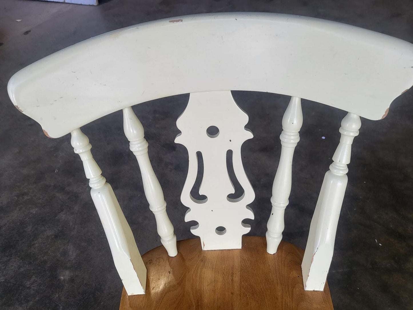 Four 4 painted wood kitchen country dining chairs