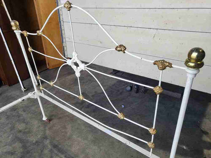 Antique Victorian cast iron double bed frame