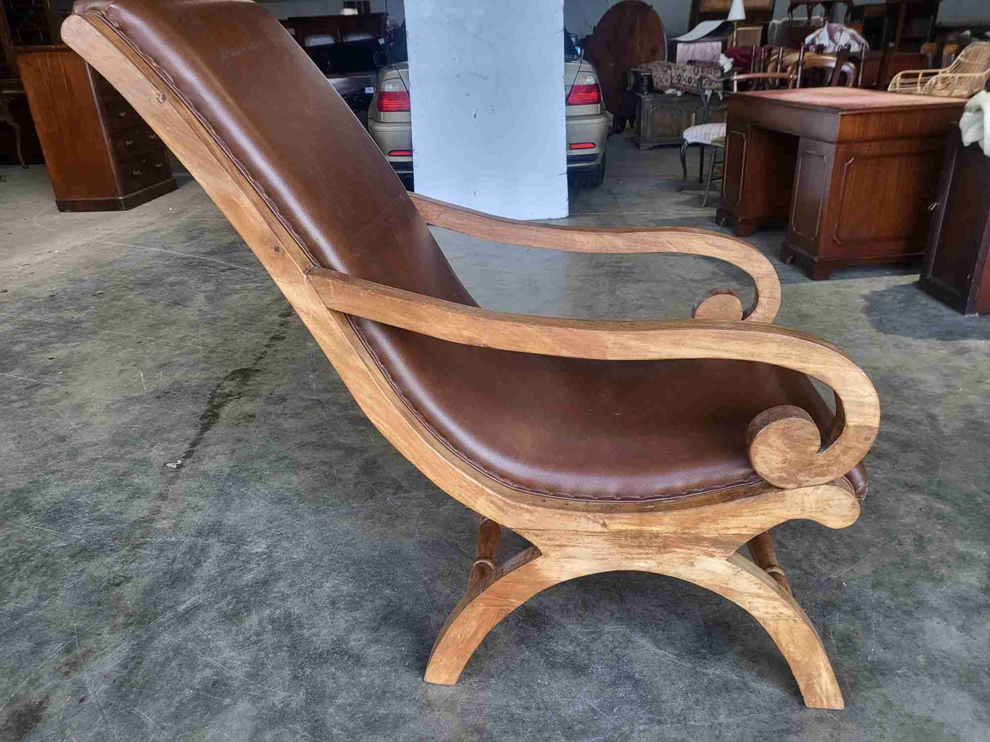 Large plantation arm chair conservatory garden patio chair faux leather