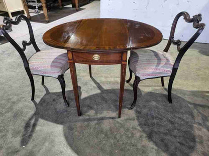 Pair two antique repro Pembroke side inlaid occasional dining tables PRICE x 1