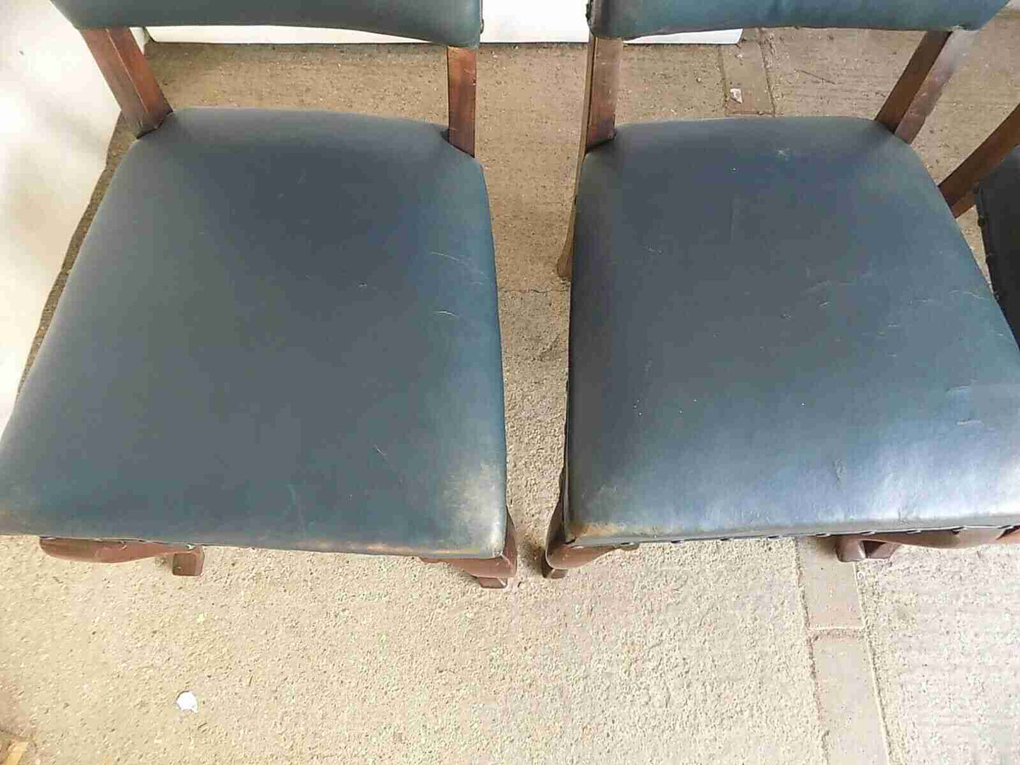 4 blue leather large mahogany dining chairs cabriole legs office chairs chair