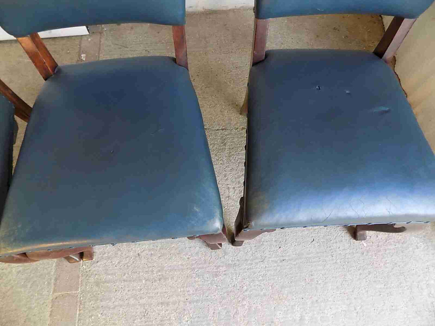4 blue leather large mahogany dining chairs cabriole legs office chairs chair