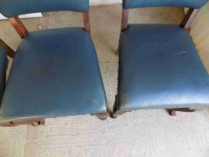 4 blue leather large mahogany dining chairs cabriole legs office chairs chair