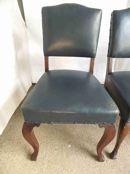 4 blue leather large mahogany dining chairs cabriole legs office chairs chair