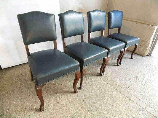 4 blue leather large mahogany dining chairs cabriole legs office chairs chair