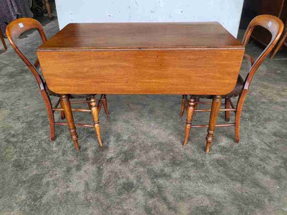 Antique drop leaf Pembroke dining occasional table drawer seat 6