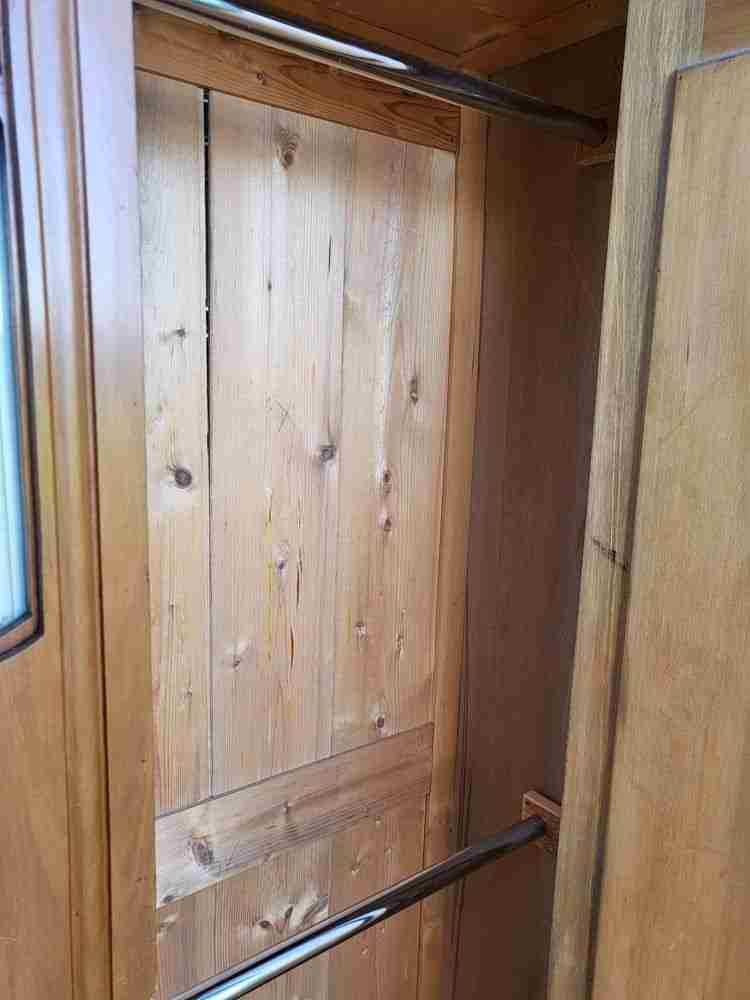 Antique art nouveau walnut single wardrobe mirrored door