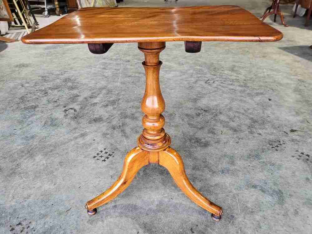 Antique small square tilt top occasional side end dining table