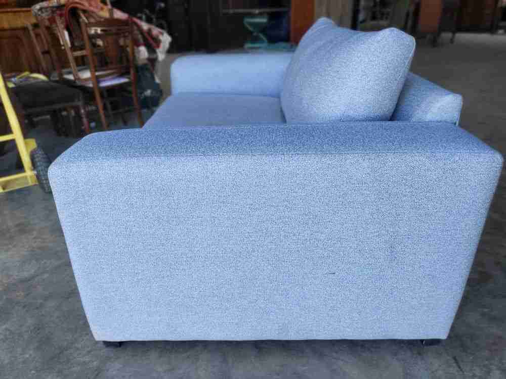 Modern 2 seat grey sofa ex shop display 70's style square