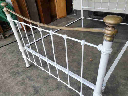 Antique Victorian cast iron double bed frame
