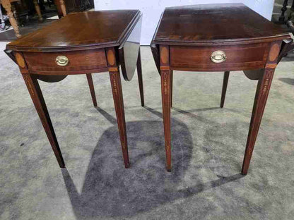 Pair two antique repro Pembroke side inlaid occasional dining tables PRICE x 1
