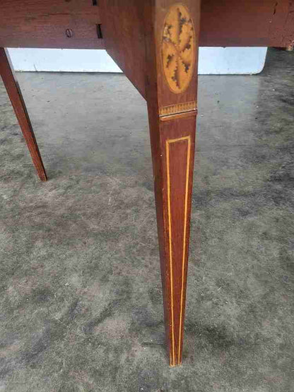 Antique Edwardian inlaid gate leg drop leaf occasional dining table